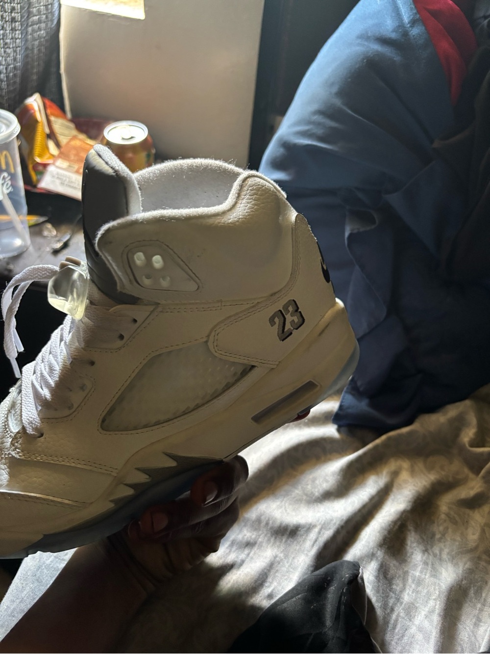White Basketball Sneakers with '23' Detail